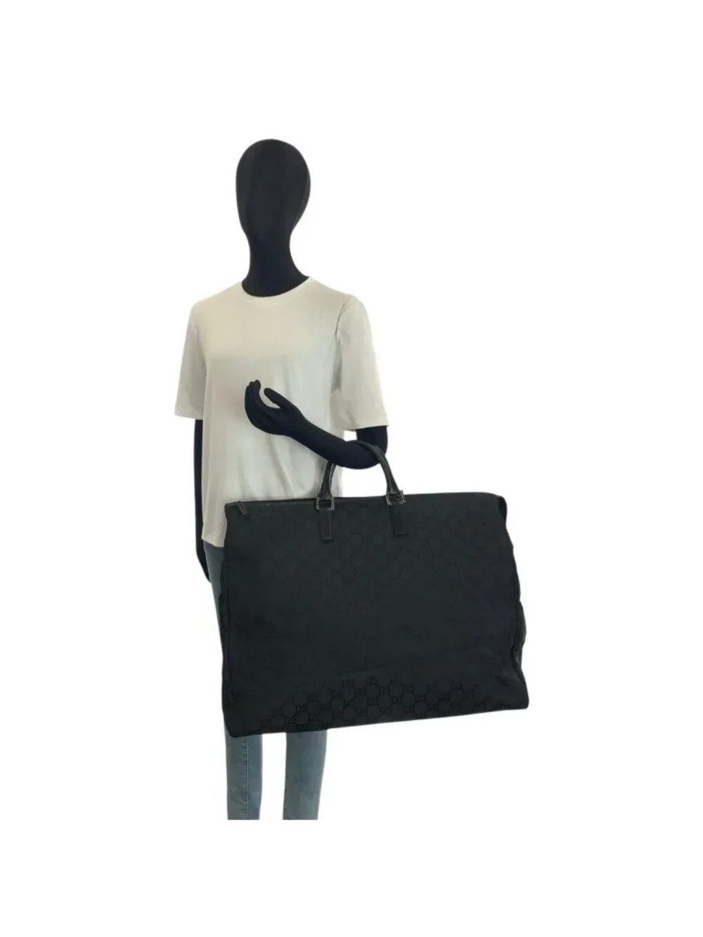 Gucci GG Pattern Black Nylon Boston